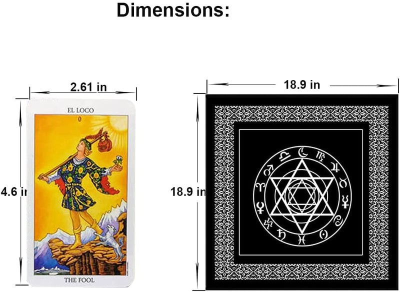 فوفسيغ بطاقات التارو VOVCIG، Baraja de Tarot، بطاقات التارو الإنجليزية الإسبانية ثنائية اللغة، بطاقات التارو مع كتاب دليل ومفرش طاولة خاص من التارو - Image 3